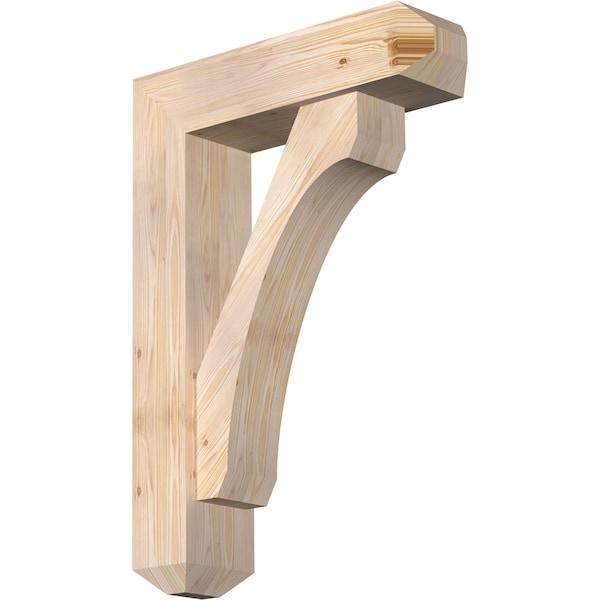 Ekena Millwork Legacy Craftsman Smooth Bracket w/ Offset Brace, Douglas Fir, 7 1/2"W x 28"D x 40"H BKT0806X28X40LEC04SDF - main